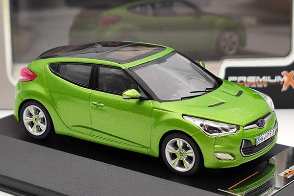 1/43 scale Hyundai Veloster diecast model in Green